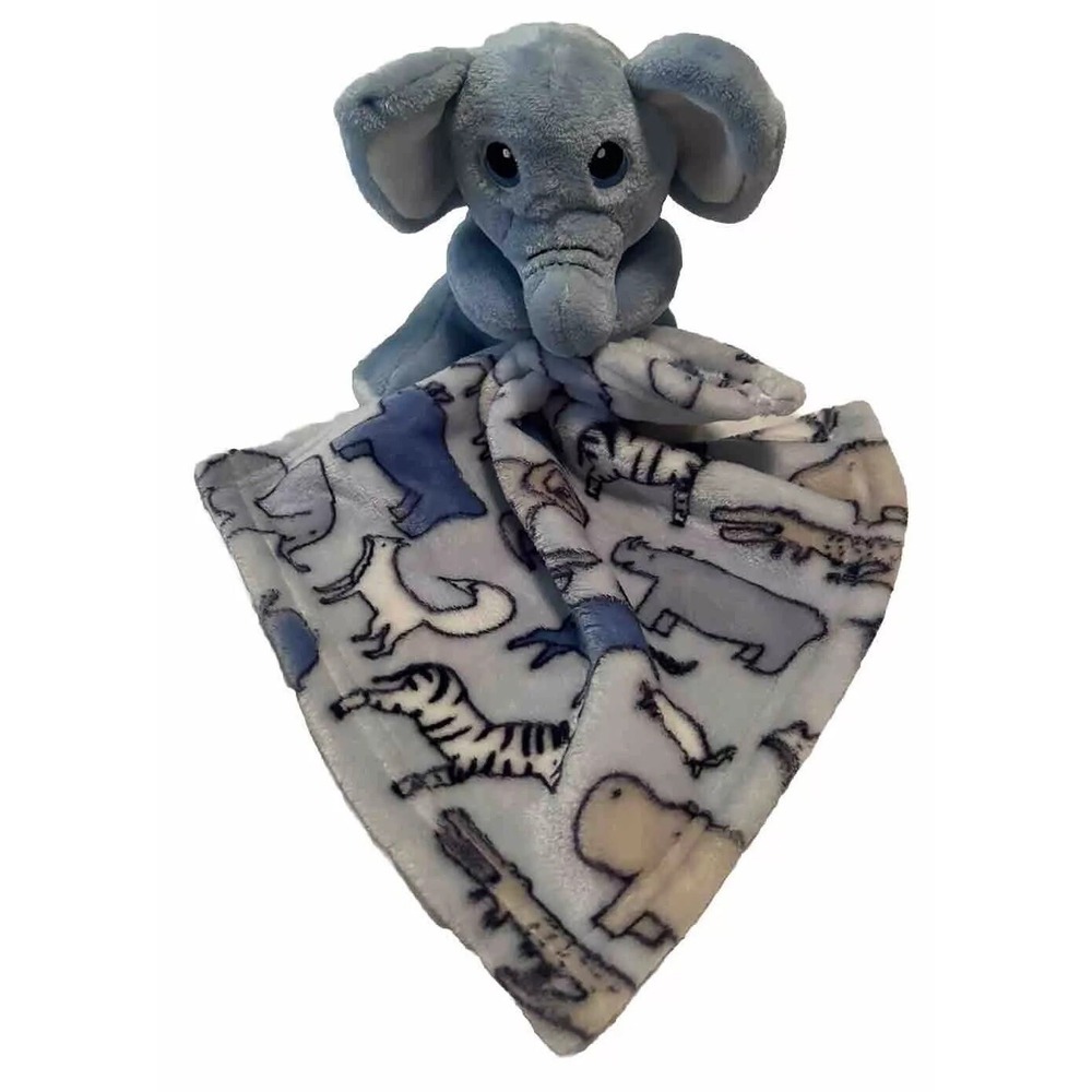 Little Beginnings Lovey Elephant Plush Animals Blue Security Blanket Baby - Picture 1 of 4